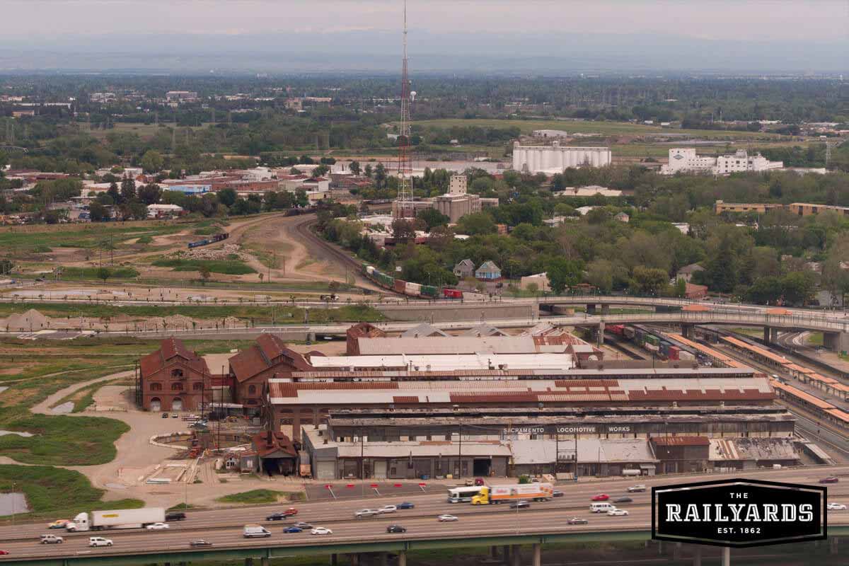 A bird's eye view of the Railyards, recently recognized with an AEP award.