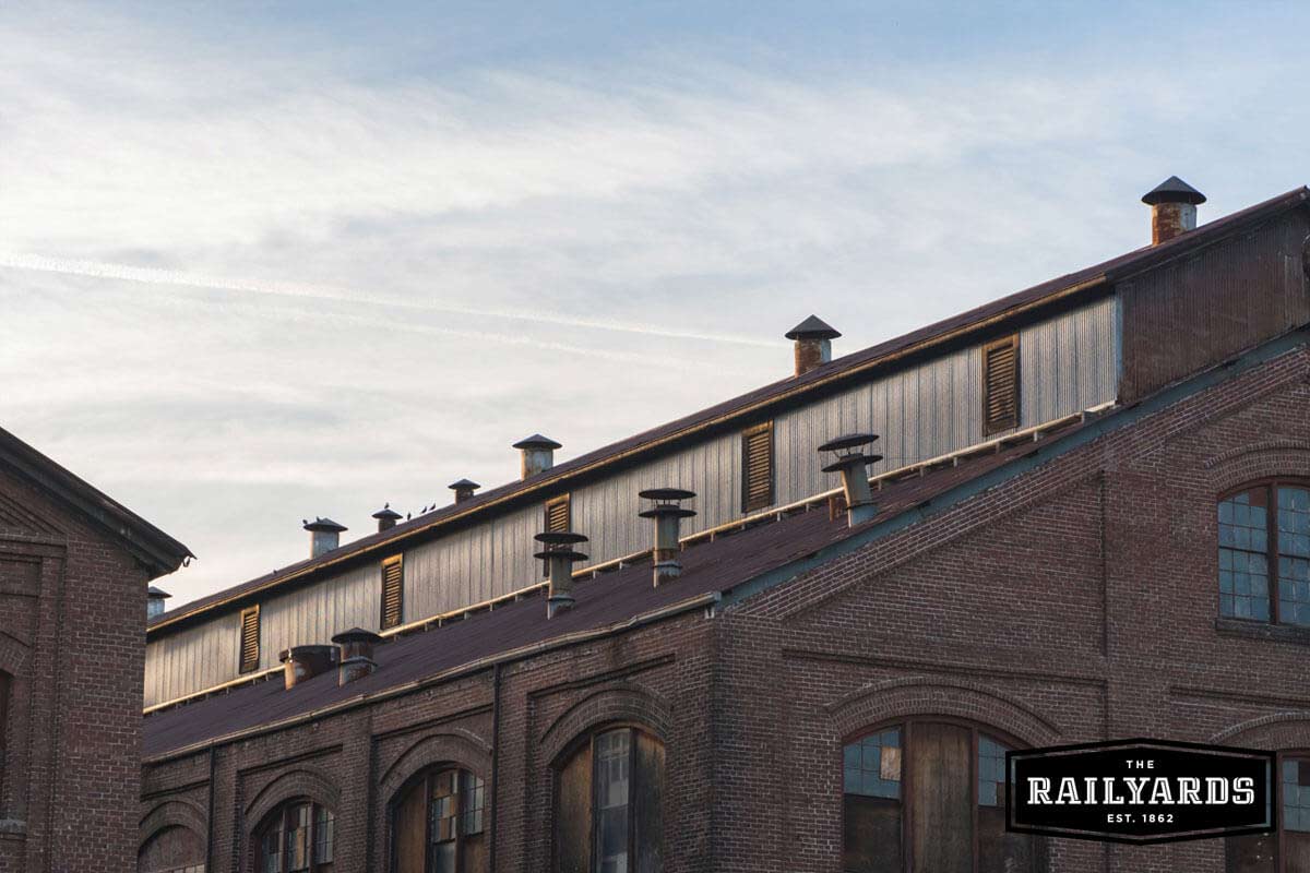 Image of the rooftops of the historic buildings at the Railyards. Learn more about the Railyards Specific Plan.