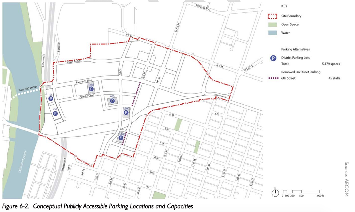 The Railyards Parking Map