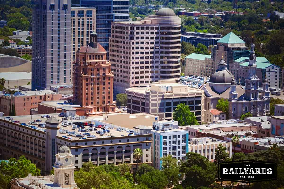 Aerial image of Sacramento, CA, courtesy of Coruscating Images. Discover 5 ways Sacramento is taking strides to be a more sustainable city.