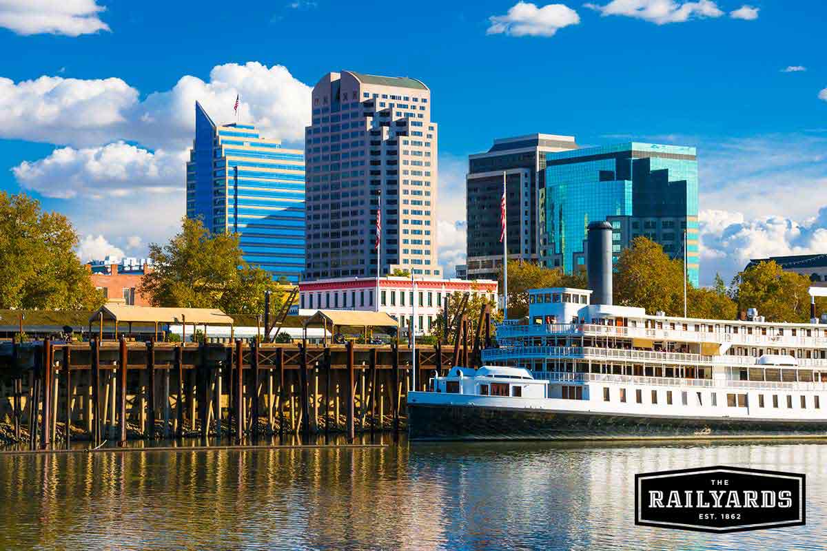 The skyline above Old Town Sacramento. Discover Sacramento summer events for 2021.