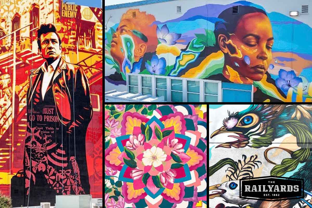 A collage of murals throughout Sacramento.