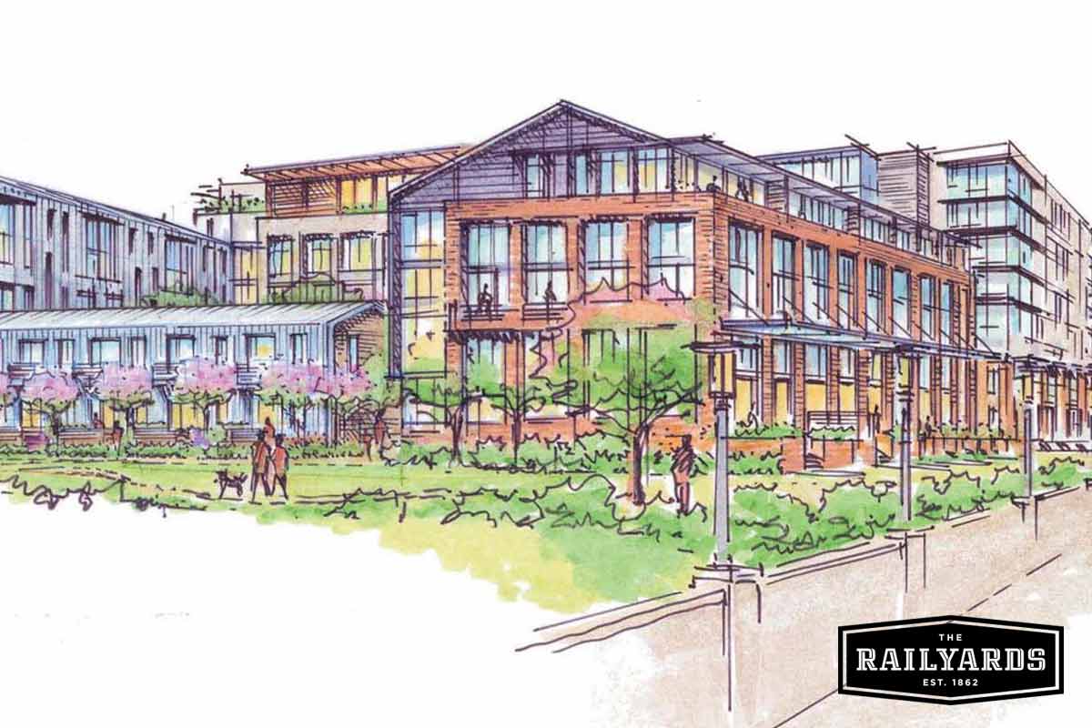 Rendering of the Sacramento Railyards, America’s largest infill development project taking place in Sacramento, CA. Discover how infill development is transforming the U.S.