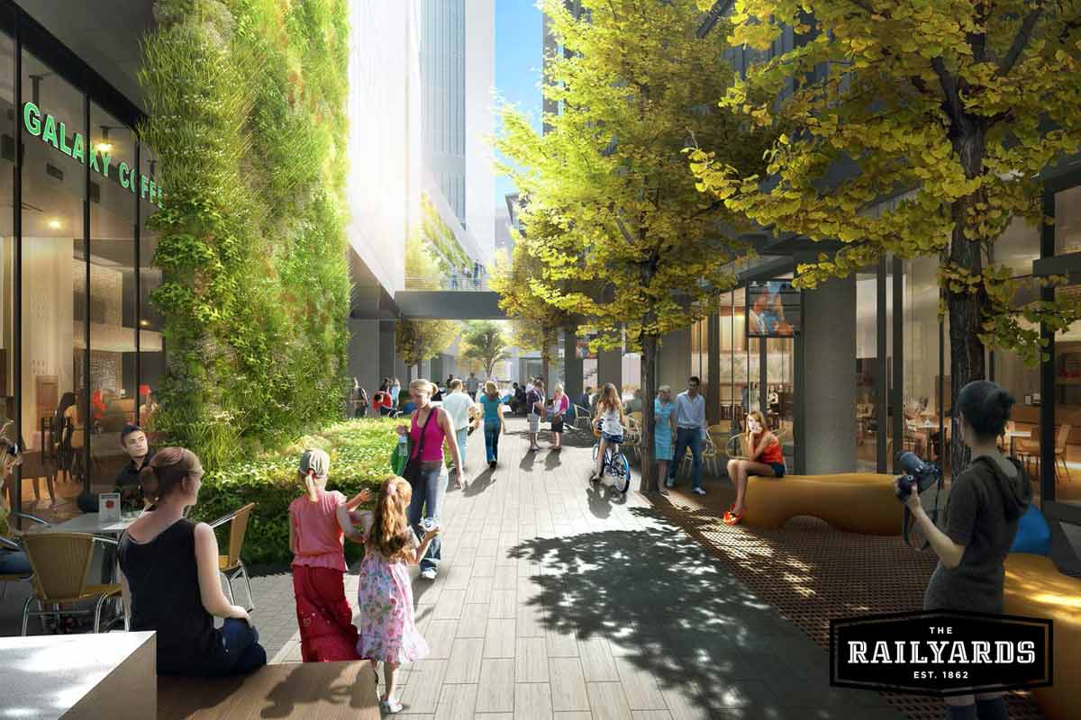 A rendering of future development at The Railyards, part of Sacramento's Smart Growth plan.