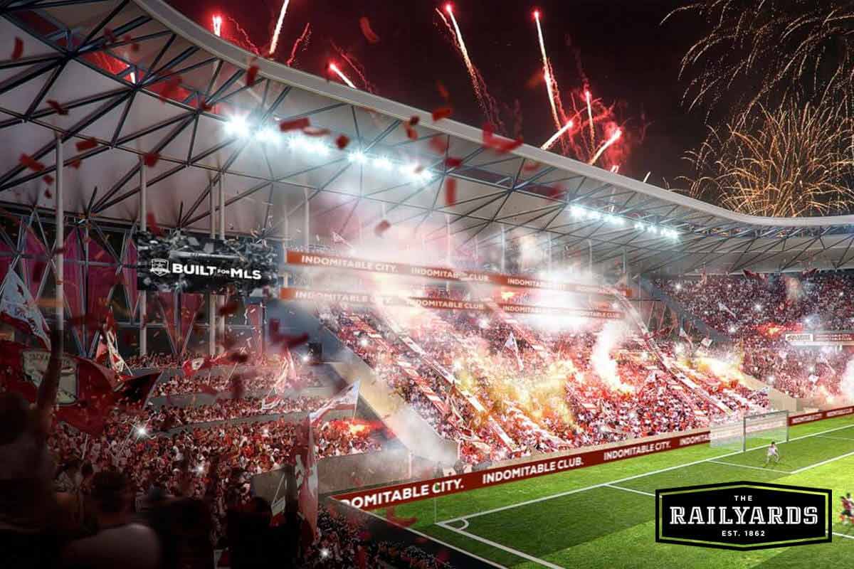 Concept art of the Sacramento MLS Stadium. Learn more about COVID's impact on construction.