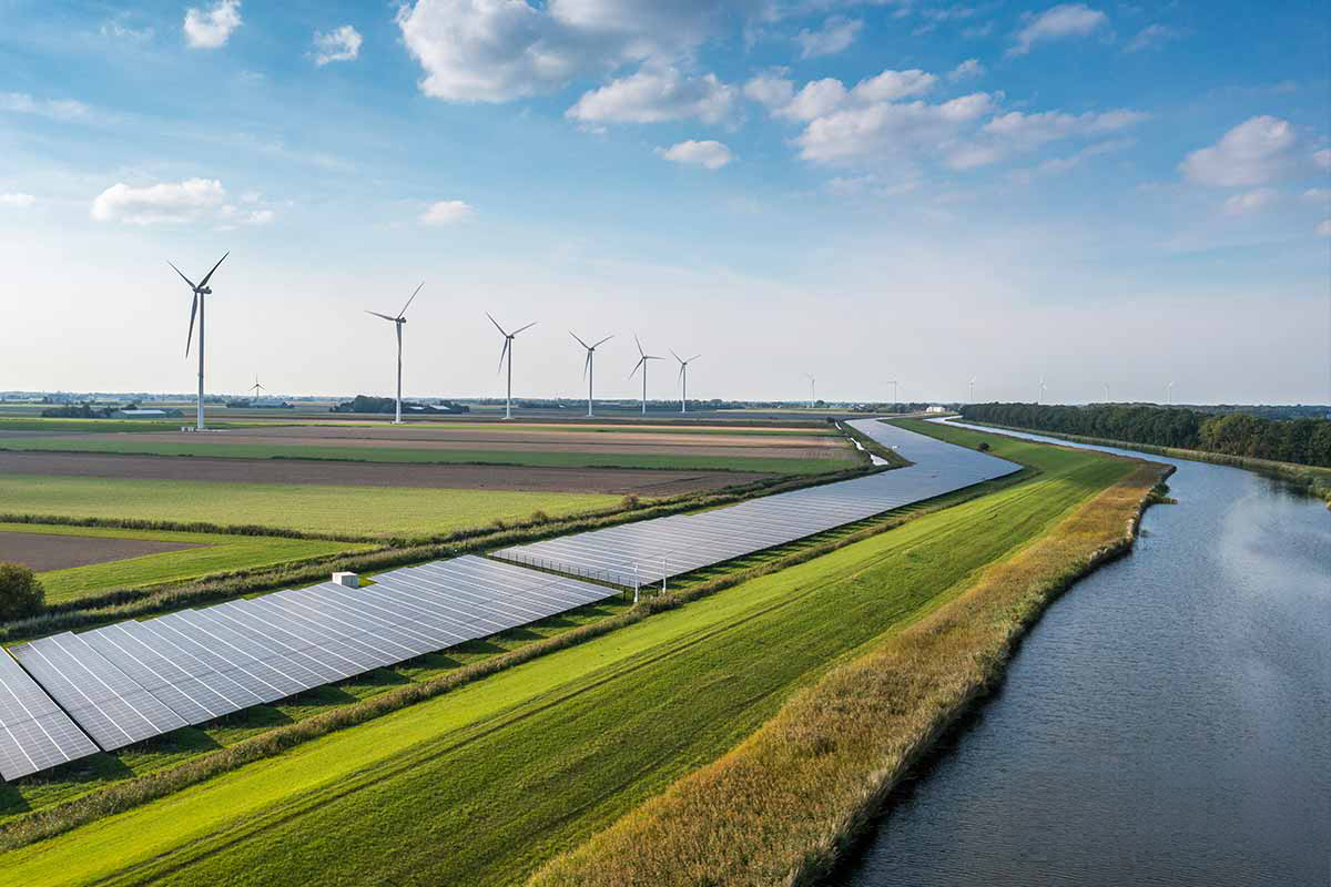 Image of Solar, wind, and water energy systems
